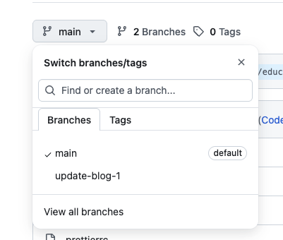 github branch list